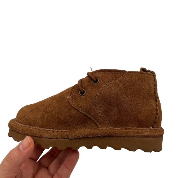 Bearpaw Skye Toddler Boys Suede Boots Size 10 Brown Slip on Lined Winter Shoes - Picture 5 of 16